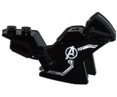 Riding Cycle Motorcycle Fairing, Racing (Sport) Bike with Silver Lines and Avengers Logo Pattern on Both Sides (Stickers) - Set 76032
