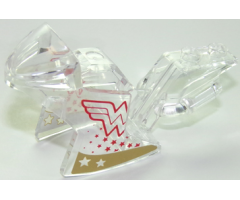 Riding Cycle Motorcycle Fairing, Racing (Sport) Bike with Gold Stripe with Stars and Wonder Woman Logo Pattern on Both Sides (Stickers) - Set 41235