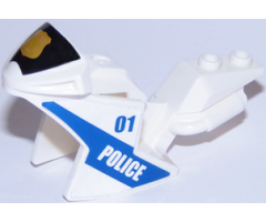 Riding Cycle Motorcycle Fairing, Racing (Sport) Bike with Black Windshield with Gold Badge with '01' and 'POLICE' Pattern on Both Sides (Stickers) - Set 60137