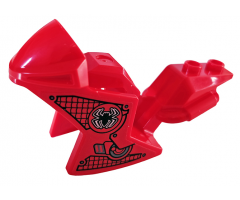 Riding Cycle Motorcycle Fairing, Racing (Sport) Bike with Black Spider-Man Logo and Webbing Vents Pattern on Both Sides (Stickers) - Set 76175