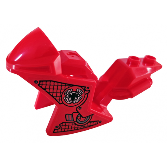 Riding Cycle Motorcycle Fairing, Racing (Sport) Bike with Black Spider-Man Logo and Webbing Vents Pattern on Both Sides (Stickers) - Set 76175