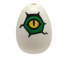 Egg with Small Pin Hole with Yellow and Green Alligator / Crocodile Eye and Cracks Pattern