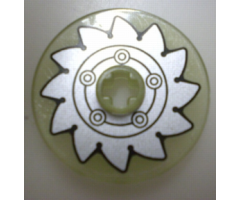 Technic, Disk 3 x 3 with Silver Circular Saw Blade Pattern (Sticker) - Set 8648