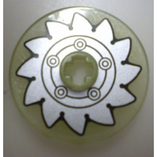 Technic, Disk 3 x 3 with Silver Circular Saw Blade Pattern (Sticker) - Set 8648