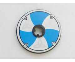 Technic, Disk 3 x 3 with Viking Shield Blue / White 6 Section Pattern (Sticker) - Sets 7018 / 7021