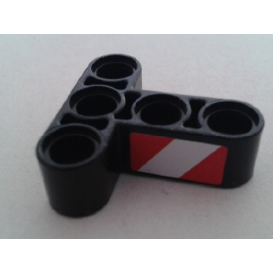 Technic, Liftarm 3 x 3 T-Shape Thick with Red and White Danger Stripes both sides Pattern Model Left (Stickers) - Set 8053