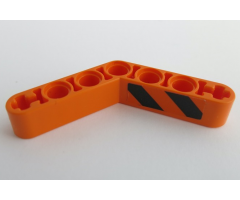 Technic, Liftarm, Modified Bent Thick 1 x 7 (4 - 4) with Black and Orange Danger Stripes Pattern Model Right Side (Sticker) - Set 42071
