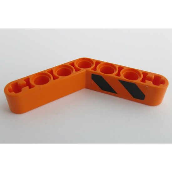 Technic, Liftarm, Modified Bent Thick 1 x 7 (4 - 4) with Black and Orange Danger Stripes Pattern Model Right Side (Sticker) - Set 42071