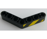 Technic, Liftarm, Modified Bent Thick 1 x 7 (4 - 4) with Black and Yellow Danger Stripes Pattern Model Right Side (Sticker) - Set 42049