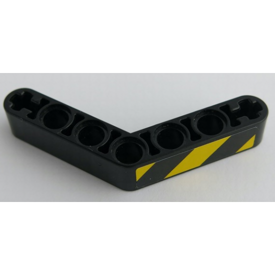 Technic, Liftarm, Modified Bent Thick 1 x 7 (4 - 4) with Black and Yellow Danger Stripes Pattern Model Right Side (Sticker) - Set 42049