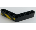 Technic, Liftarm, Modified Bent Thick 1 x 7 (4 - 4) with Black and Yellow Danger Stripes Pattern Model Left Side (Sticker) - Set 42049