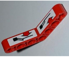 Technic, Liftarm 1 x 7 Bent (4 - 4) Thick with Lift Operating Instructions Pattern (Stickers) - Set 8186