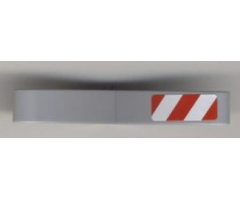 Technic, Liftarm 1 x 7 Bent (4 - 4) Thick with Red and White Danger Stripes Pattern (Sticker) - Set 8124