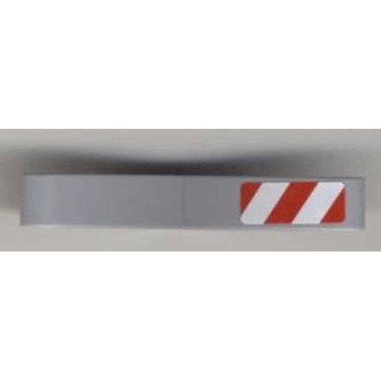 Technic, Liftarm 1 x 7 Bent (4 - 4) Thick with Red and White Danger Stripes Pattern (Sticker) - Set 8124