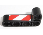Technic, Liftarm 2 x 4 L-Shape Thick with Red and White Danger Stripes Pattern (Sticker) - Set 42009
