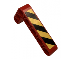 Technic, Liftarm 3 x 5 L-Shape Thick with Black and Yellow Danger Stripes Pattern (Sticker) - Set 9396