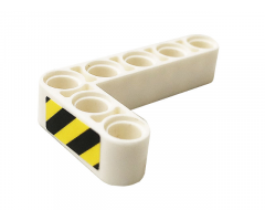 Technic, Liftarm 3 x 5 L-Shape Thick with Black and Yellow Danger Stripes Pattern (Sticker) - Set 70915