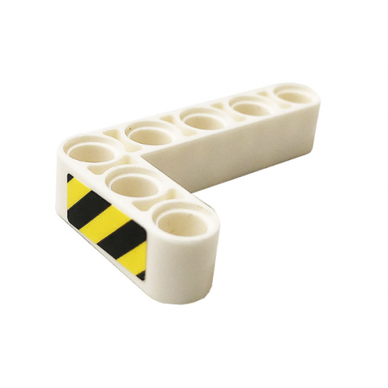 Technic, Liftarm 3 x 5 L-Shape Thick with Black and Yellow Danger Stripes Pattern (Sticker) - Set 70915
