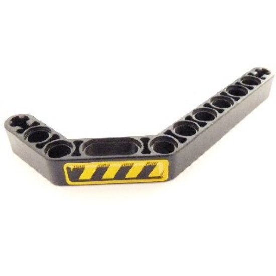 Technic, Liftarm 1 x 11.5 Double Bent Thick with Black and Yellow Danger Stripes Pattern Model Right Side (Sticker) - Set 8446