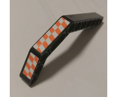 Technic, Liftarm 1 x 11.5 Double Bent Thick with White and Orange Checkered Pattern Model Right Side (Stickers) - Set 8162