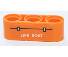 Technic, Liftarm Thick 1 x 3 with White 'LIFE BOAT' Pattern (Sticker) - Set 42064