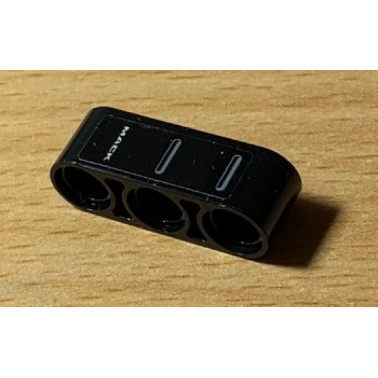 Technic, Liftarm 1 x 3 Thick with 'MACK' and White lines on Black Background Pattern (Sticker) - Set 42078