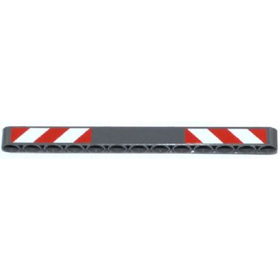 Technic, Liftarm 1 x 13 Thick with Red and White Danger Stripes Pattern on Both Ends (Stickers) - Set 42024