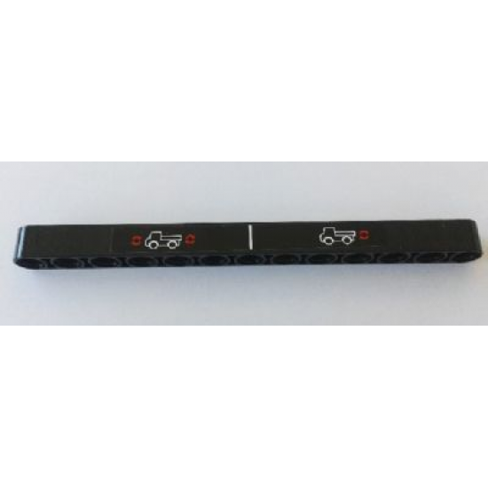 Technic, Liftarm 1 x 13 Thick with Trucks with Red Arrows Pattern (Sticker) - Set 8110