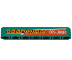 Technic, Liftarm 1 x 7 Thick with Orange Stripe, 'LOOP KiNG' and 'OK-JMR' Pattern Model Left Side (Sticker) - Set 42117