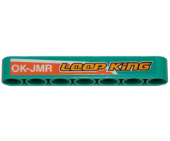 Technic, Liftarm 1 x 7 Thick with Orange Stripe, 'LOOP KiNG' and 'OK-JMR' Pattern Model Right Side (Sticker) - Set 42117