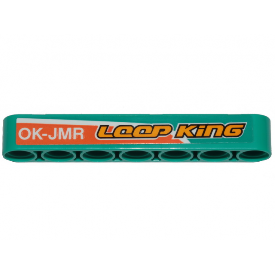 Technic, Liftarm 1 x 7 Thick with Orange Stripe, 'LOOP KiNG' and 'OK-JMR' Pattern Model Right Side (Sticker) - Set 42117