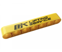 Technic, Liftarm Thick 1 x 7 with Black 'LIFTING SERVICE' Pattern (Sticker) - Set 42108