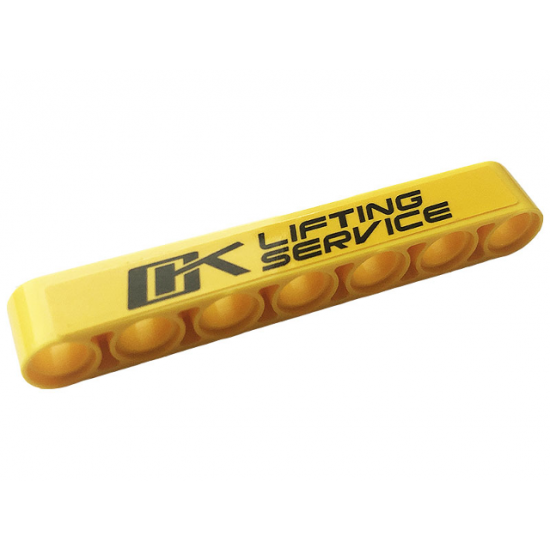 Technic, Liftarm Thick 1 x 7 with Black 'LIFTING SERVICE' Pattern (Sticker) - Set 42108