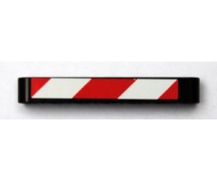 Technic, Liftarm 1 x 7 Thick with Red and White Danger Stripes Pattern Model Left Side (Sticker) - Set 8110
