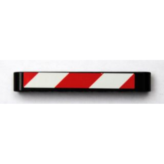 Technic, Liftarm 1 x 7 Thick with Red and White Danger Stripes Pattern Model Left Side (Sticker) - Set 8110