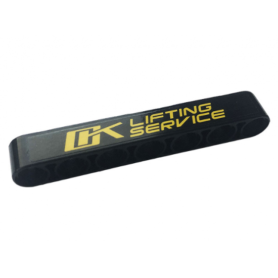 Technic, Liftarm Thick 1 x 7 with Yellow 'LIFTING SERVICE' Pattern (Sticker) - Set 42108