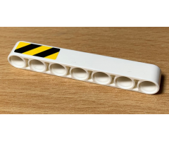 Technic, Liftarm 1 x 7 Thick with Black and Yellow Danger Stripes Pattern Model Left Side (Sticker) - Set 42078