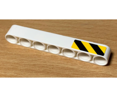 Technic, Liftarm 1 x 7 Thick with Black and Yellow Danger Stripes Pattern Model Right Side (Sticker) - Set 42078