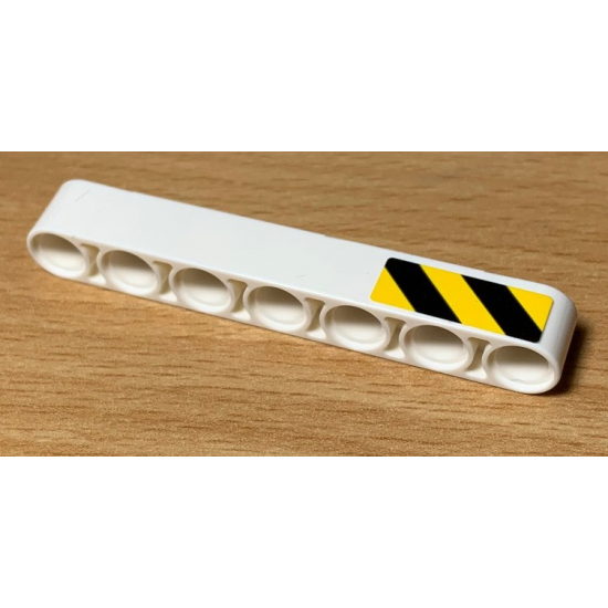 Technic, Liftarm 1 x 7 Thick with Black and Yellow Danger Stripes Pattern Model Right Side (Sticker) - Set 42078