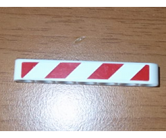 Technic, Liftarm 1 x 7 Thick with Red and White Danger Stripes Pattern Model Right Side (Sticker) - Set 8198