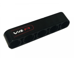 Technic, Liftarm 1 x 5 Thick with 'V4 R' and Red Stripe Pattern (Sticker) - Set 42107