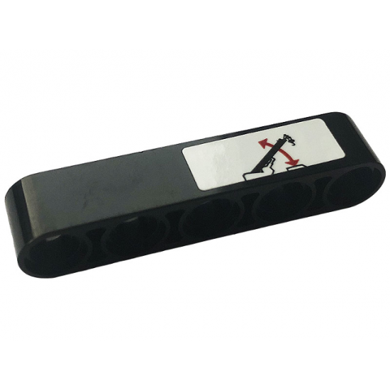 Technic, Liftarm 1 x 5 Thick with Lifting Arm Sign Pattern (Sticker) - Set 42108