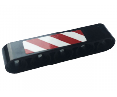 Technic, Liftarm 1 x 5 Thick with Red and White Danger Stripes Pattern Side A (Sticker) - Set 42108
