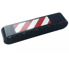 Technic, Liftarm 1 x 5 Thick with Red and White Danger Stripes Pattern Side B (Sticker) - Set 42108