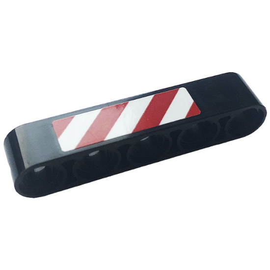 Technic, Liftarm 1 x 5 Thick with Red and White Danger Stripes Pattern Side B (Sticker) - Set 42108