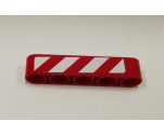 Technic, Liftarm 1 x 5 Thick with Red and White Danger Stripes Pattern Model Right Side (Sticker) - Set 9395