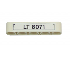 Technic, Liftarm 1 x 5 Thick with Black 'LT 8071' License Plate and 4 Rivets Pattern (Sticker) - Set 8071