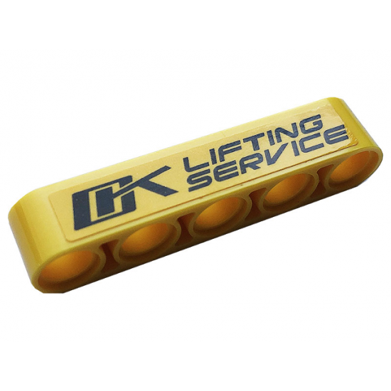 Technic, Liftarm Thick 1 x 5 with Black 'LIFTING SERVICE' Pattern (Sticker) - Set 42108