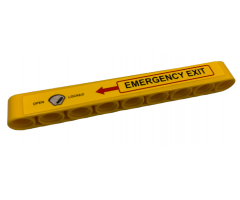 Technic, Liftarm 1 x 9 Thick with Handle, Red Arrow and 'EMERGENCY EXIT' Pattern Model Left Side (Sticker) - Set 9396