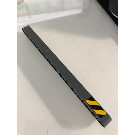 Technic, Liftarm 1 x 15 Thick with Black and Yellow Danger Stripes Pattern Model Right Side (Sticker) - Set 42098